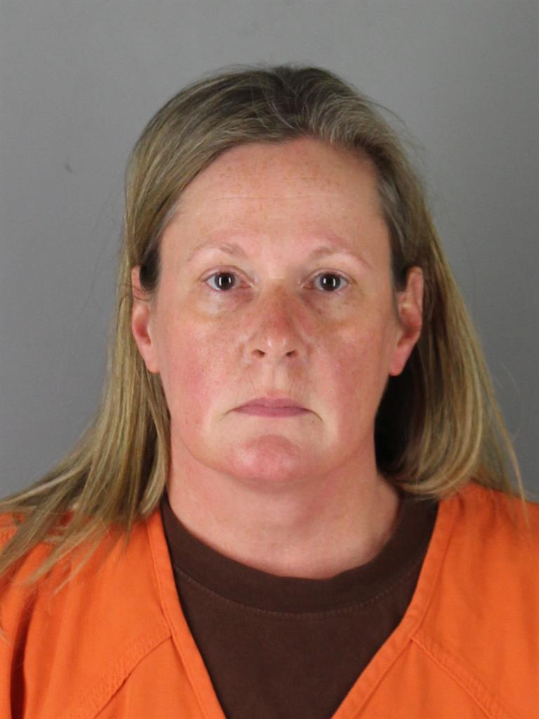 Mug shot of white police officer Kim Potter who shot dead black motorist during traffic stop as she is charged with second-degree manslaughter