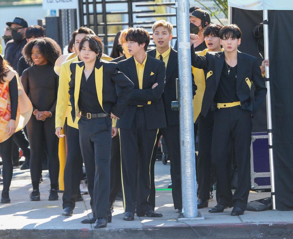 James Corden and BTS filming for the quot The Late Late Show With James Corden quot in Los Angeles