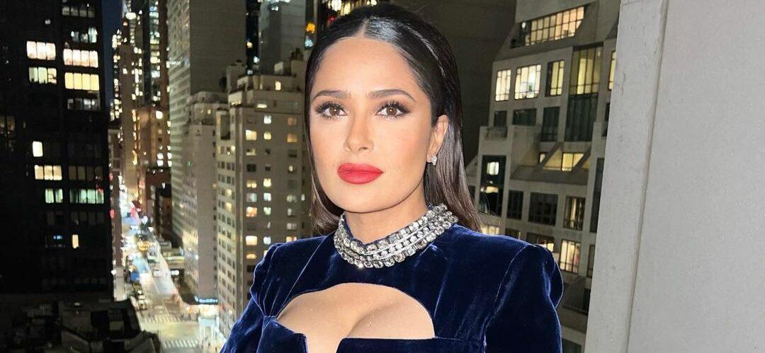 Salma Hayek Sips First Coffee Of 2022 In Leopard-Print Thirst Trap