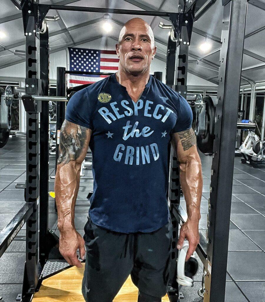 Dwayne Johnson in the gym