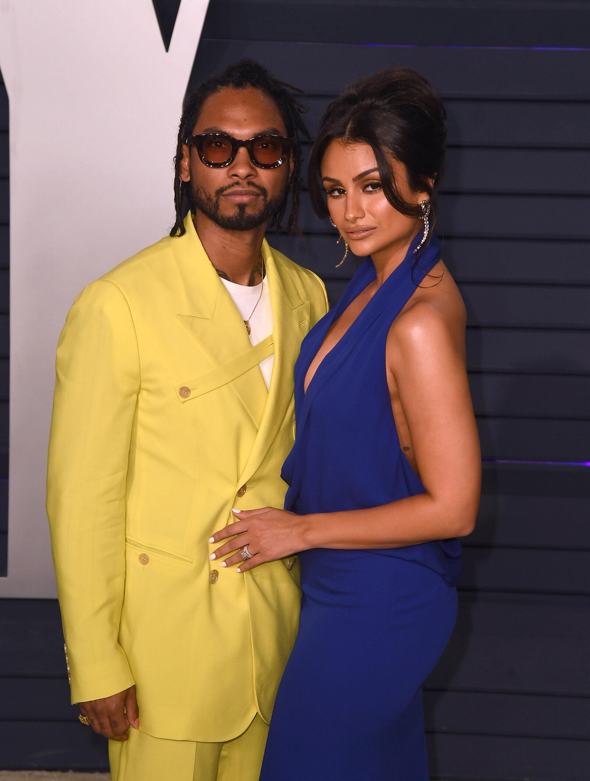 Miguel and Nazanin Mandi on the red carpet