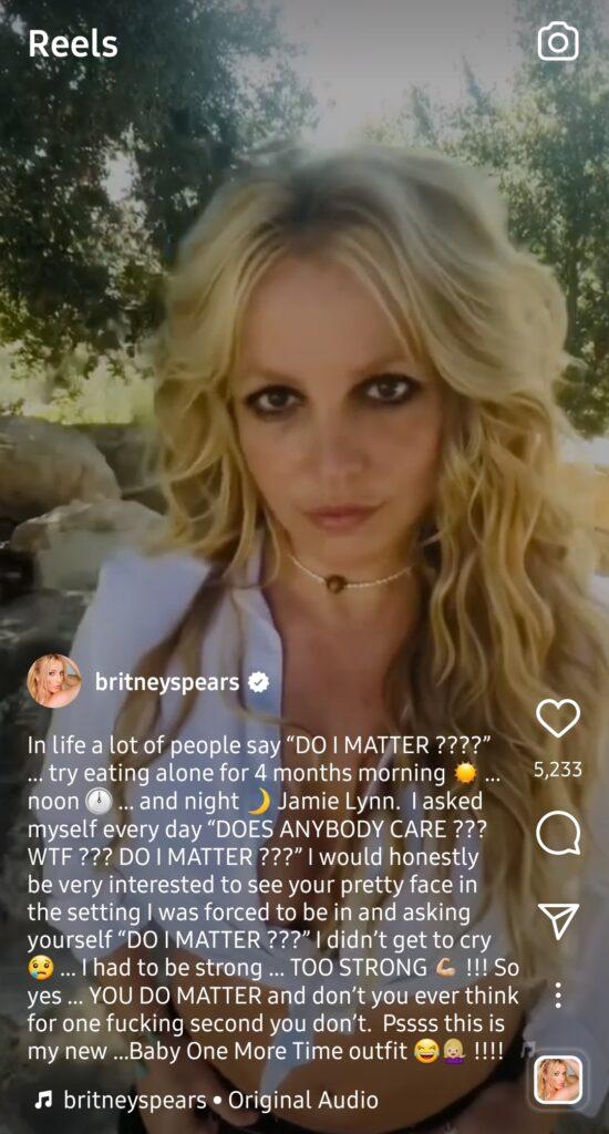 Britney Spears Takes Aim At Jamie Lynn And Her 'Very Pretty Face' In IG ...