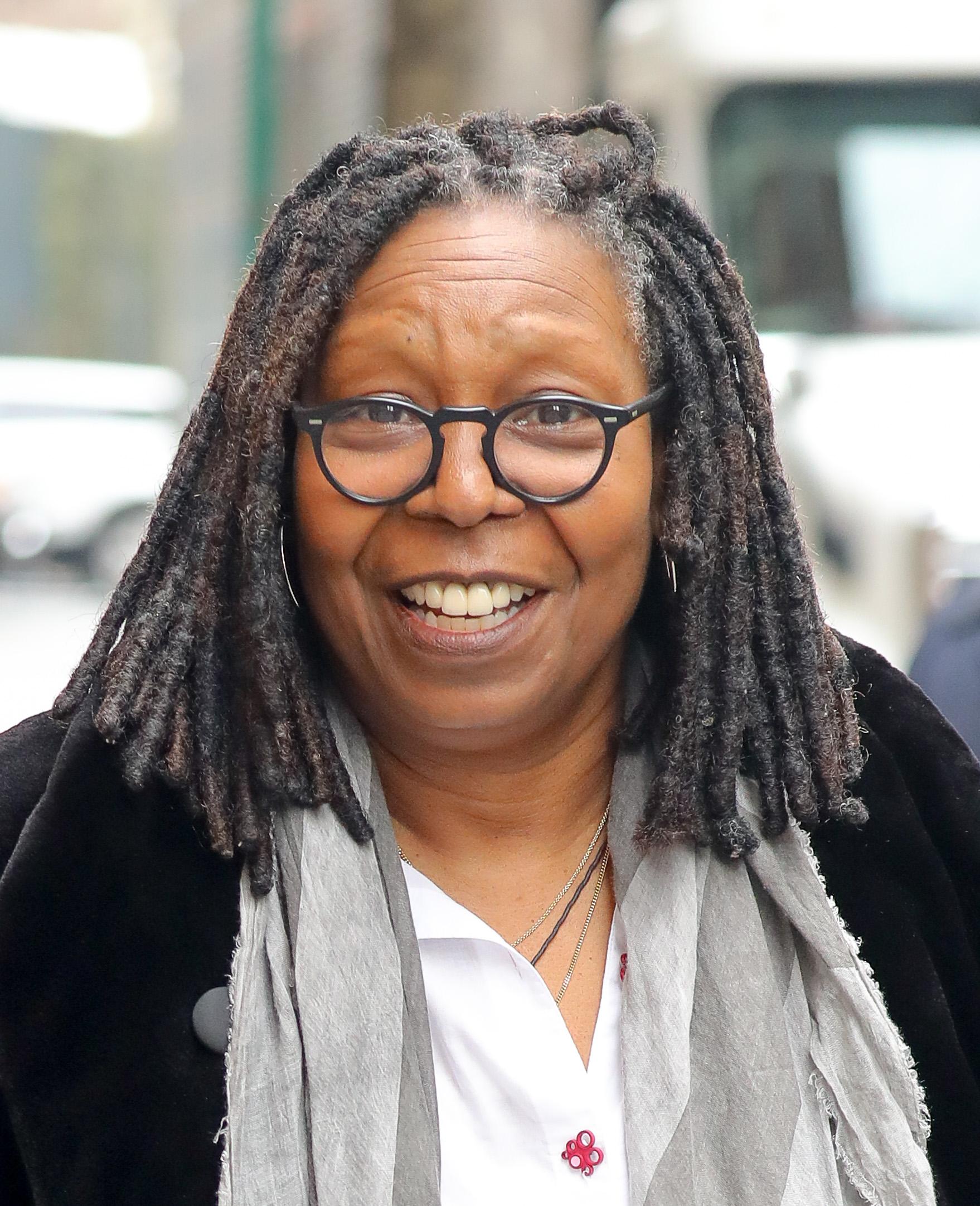 Whoopi Goldberg seen posing with the twins as leaving the view in NYC