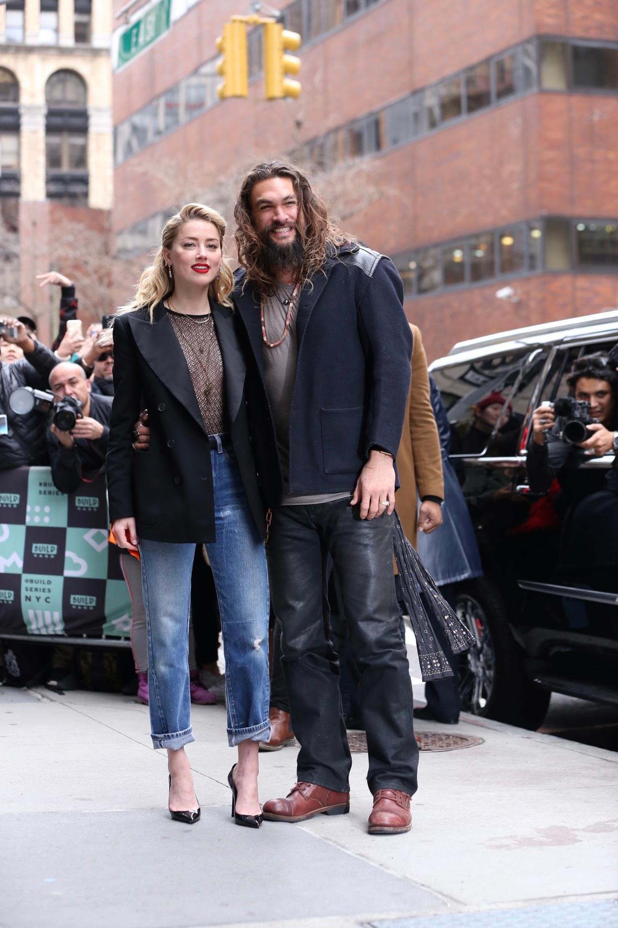 Jason Mamoa with Amber Heard