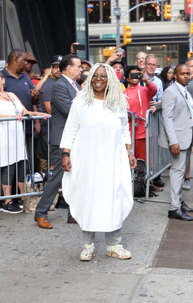 Whoopi Goldberg is seen leaving Good Morning America