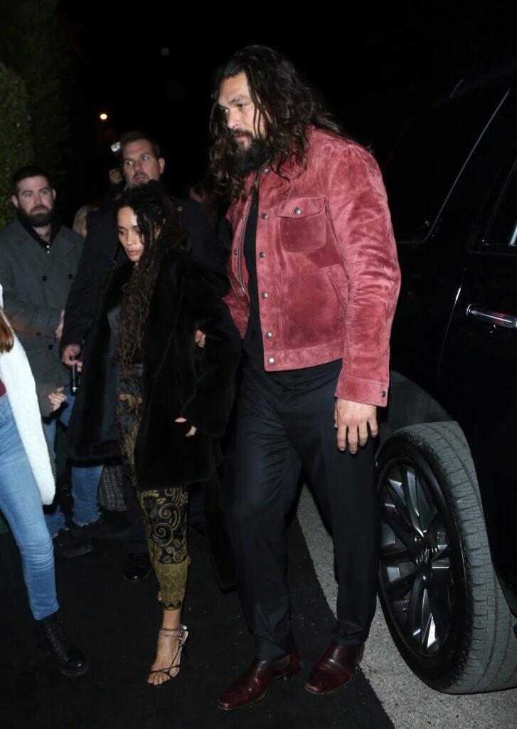 Jason Momoa and his wife Lisa Bonet were seen at the William Morris Endeavor Pre Oscar party in Beverly Hills CA