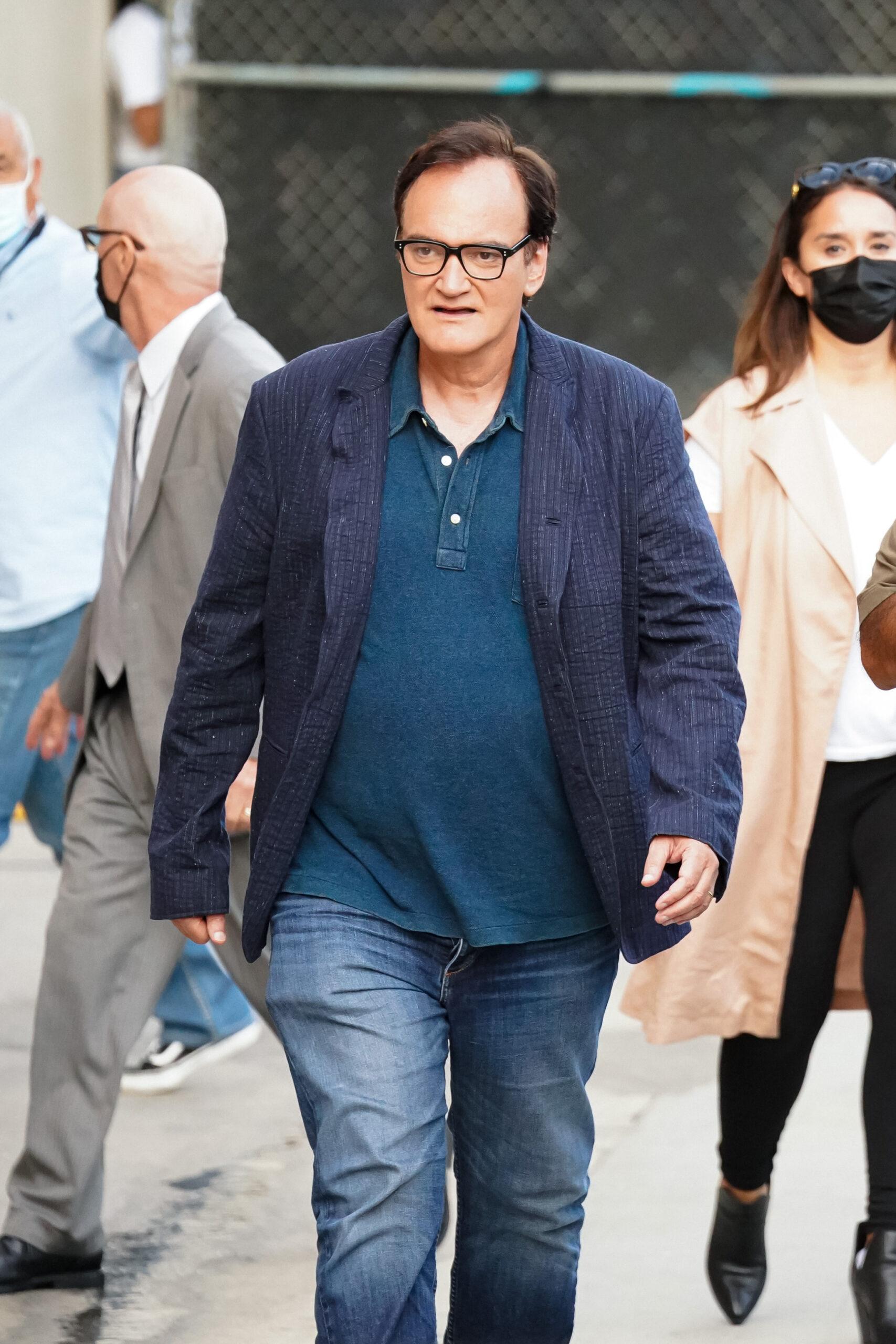 Quentin Tarantino outside Jimmy Kimmel Live
