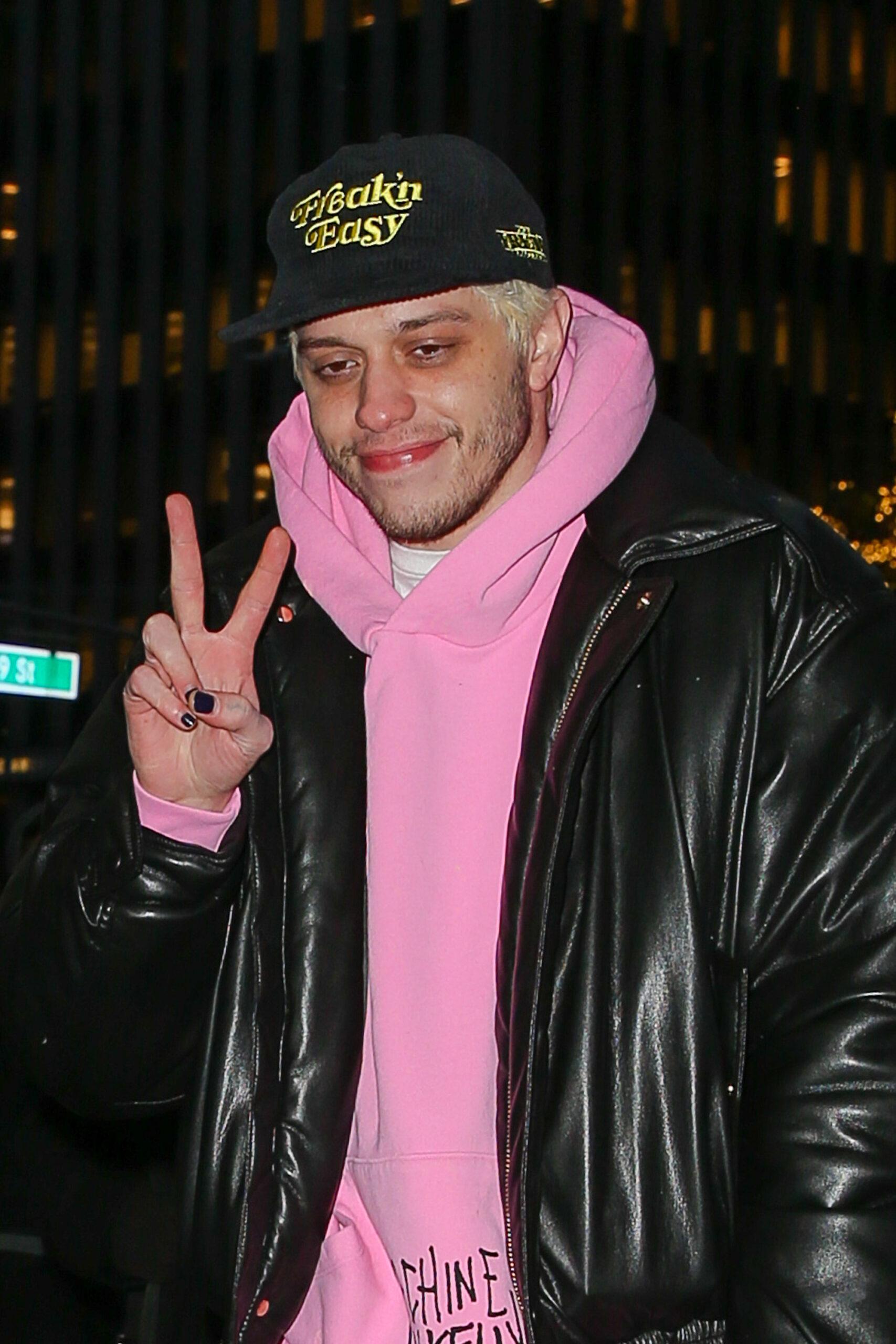 Pete Davidson seen at the NBC studios for his appearance at The Tonight Show Starring Jimmy Fallon in New York City