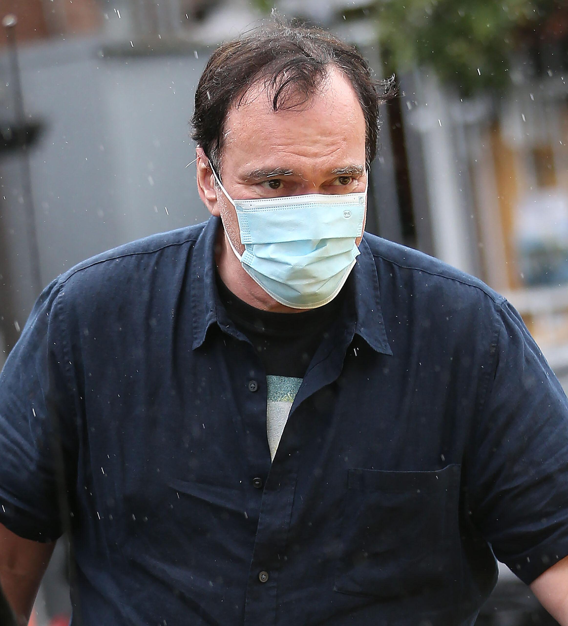Director Quentin Tarantino leaving Il Pastaio n Beverly Hills