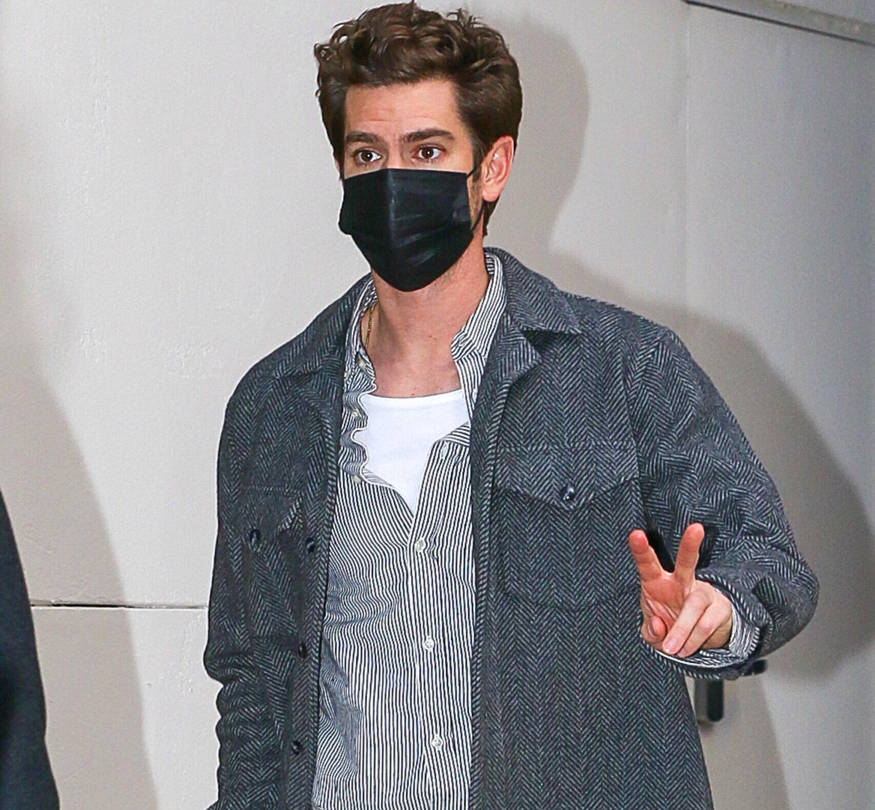 Andrew Garfield seen leaving the Paris Theatre in NYC on Nov 15, 2021. 15 Nov 2021 Pictured: Andrew Garfield.