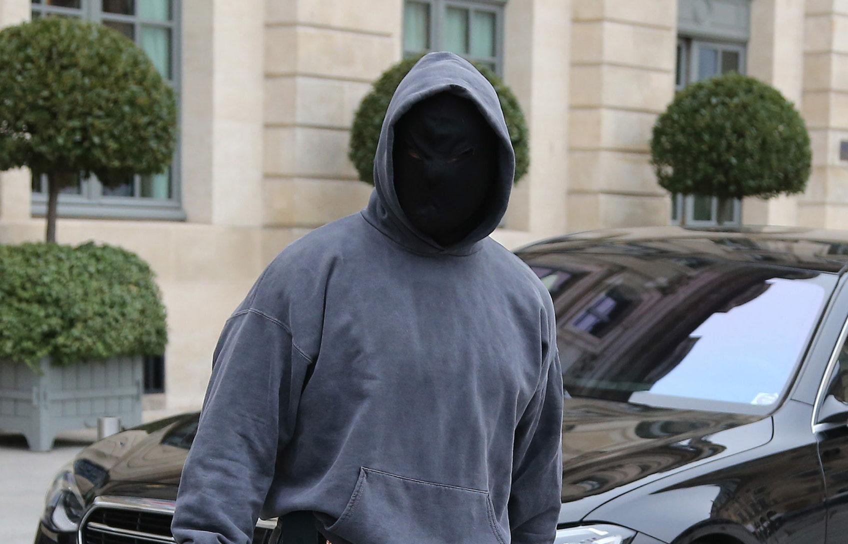 Kanye West at the Ritz hotel during Paris Fashion Week.