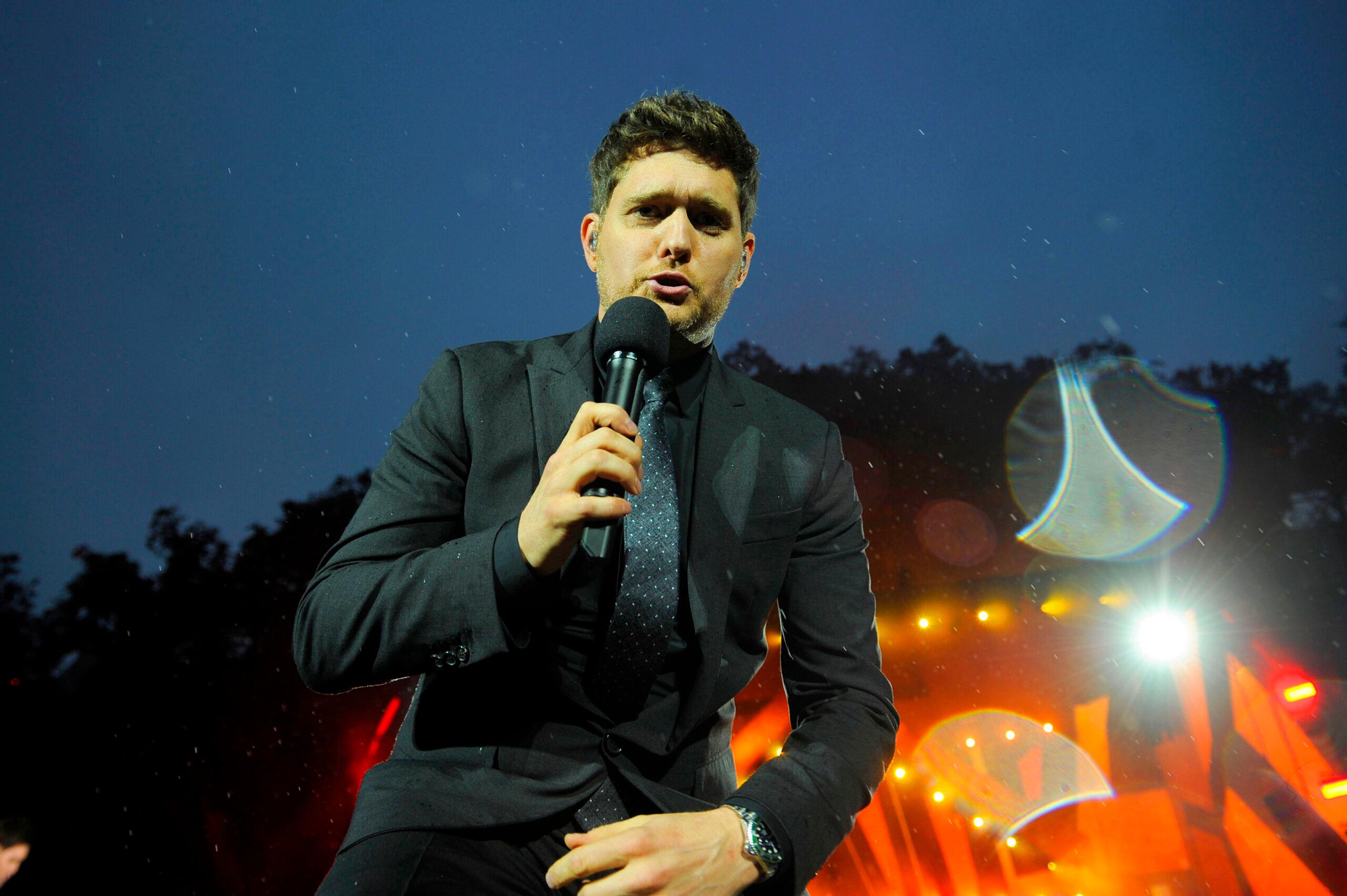 Michael Buble performing at British Summer Time 2018