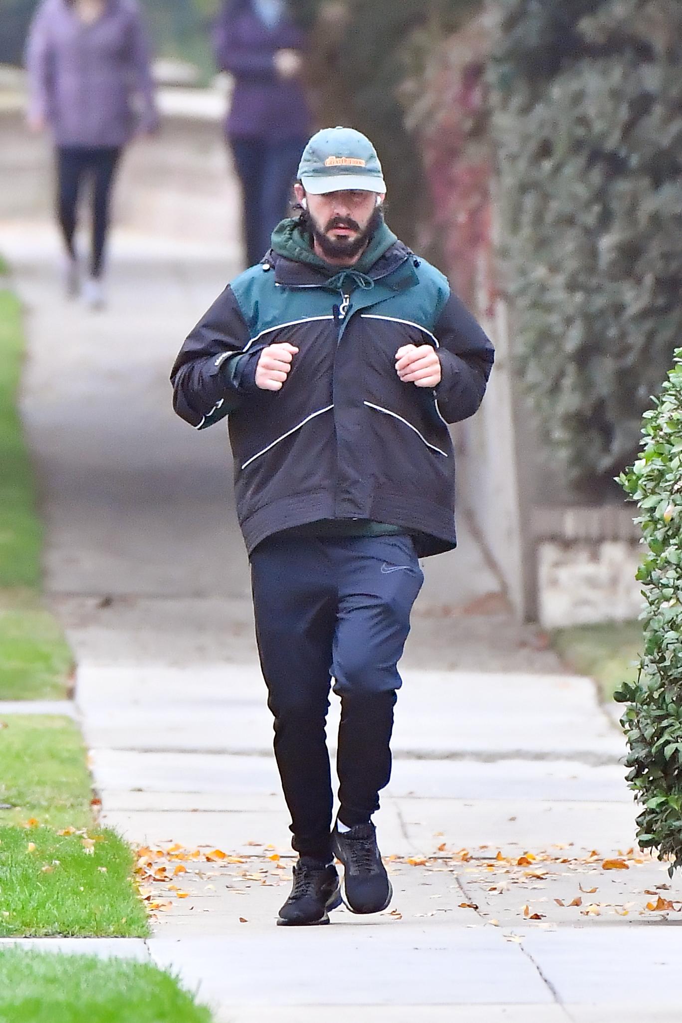 Shia LaBeouf heads out a jog on the day after being hit by a lawsuit by his ex FKA Twigs for sexual battery