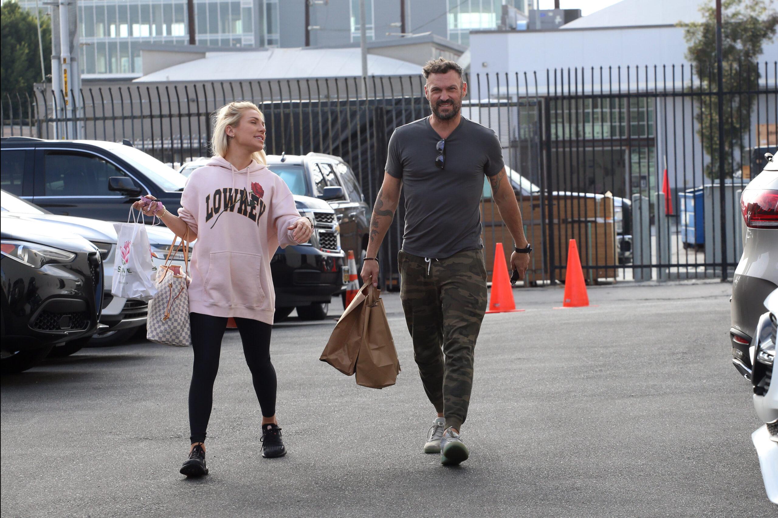 Brian Austin Green and Sharna Burgess look happy heading into practice