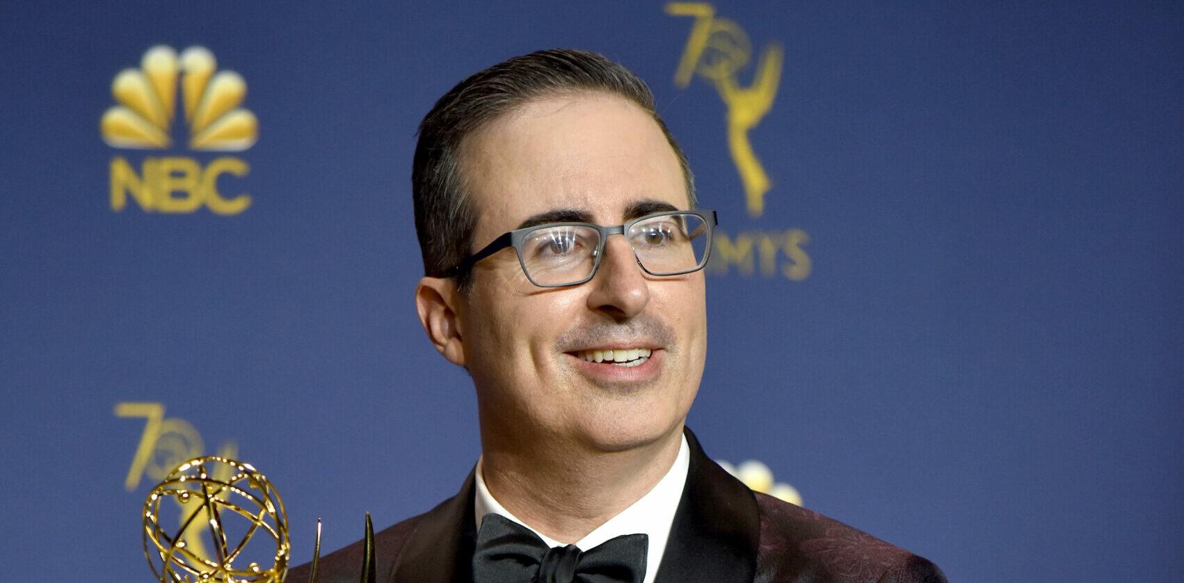 John Oliver, winner of the award for Outstanding Variety Talk Series for "Last Week Tonight with John Oliver,"