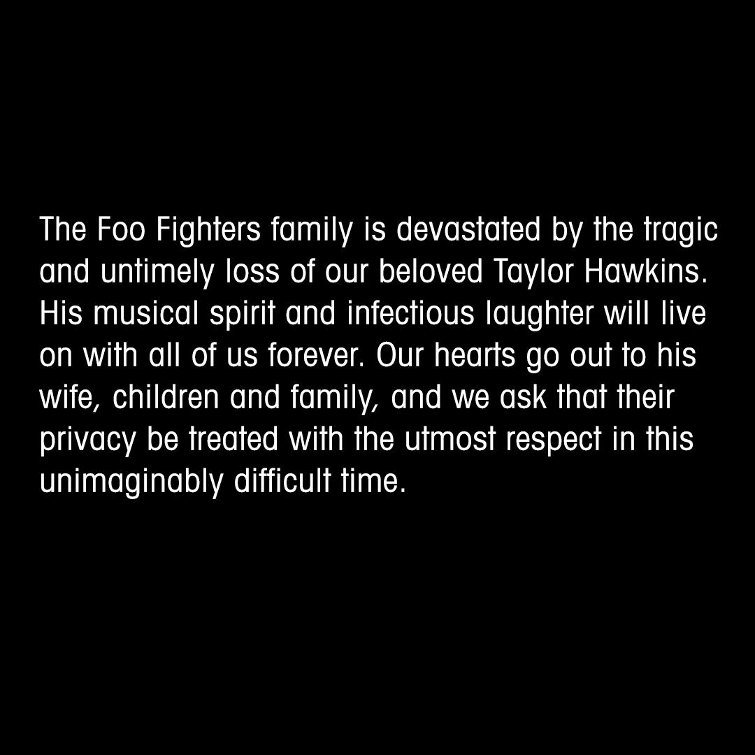 Foo Fighters Lose Taylor Hawkins At 50