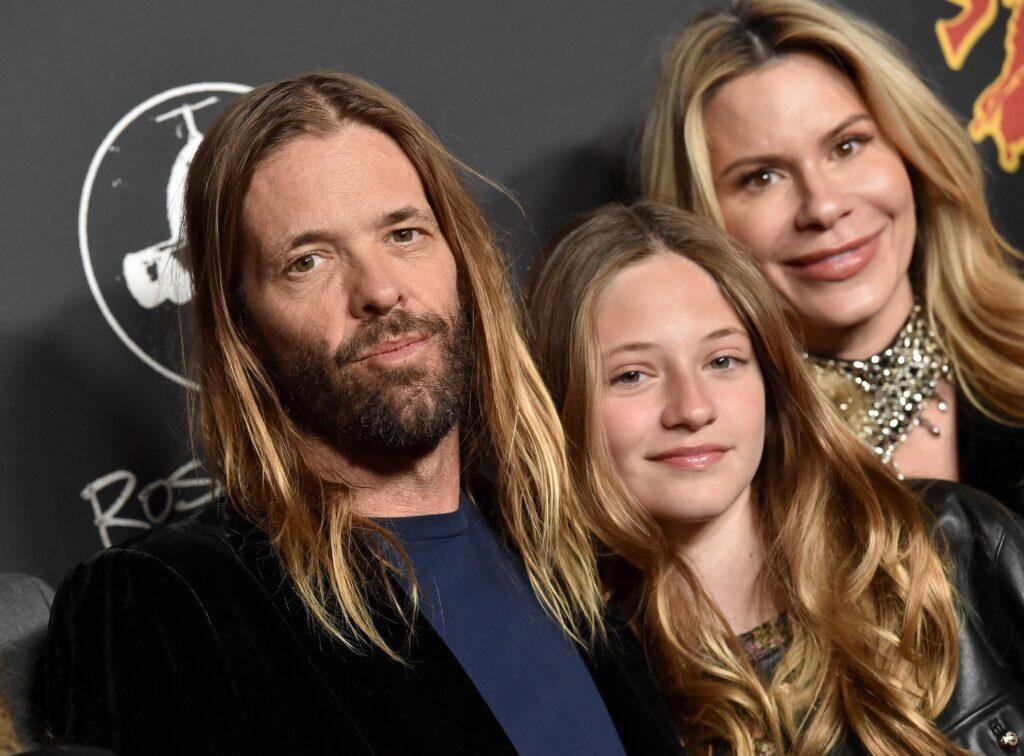 The Late Taylor Hawkins with wife and daughter