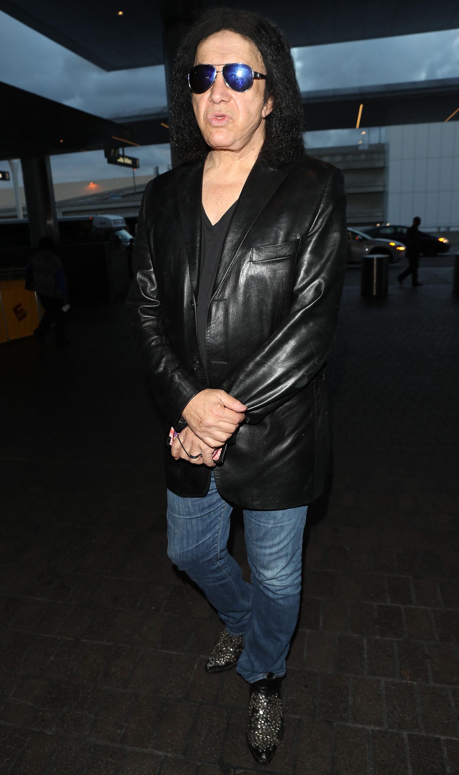 Gene Simmons arriving at the Los Angeles International Airport