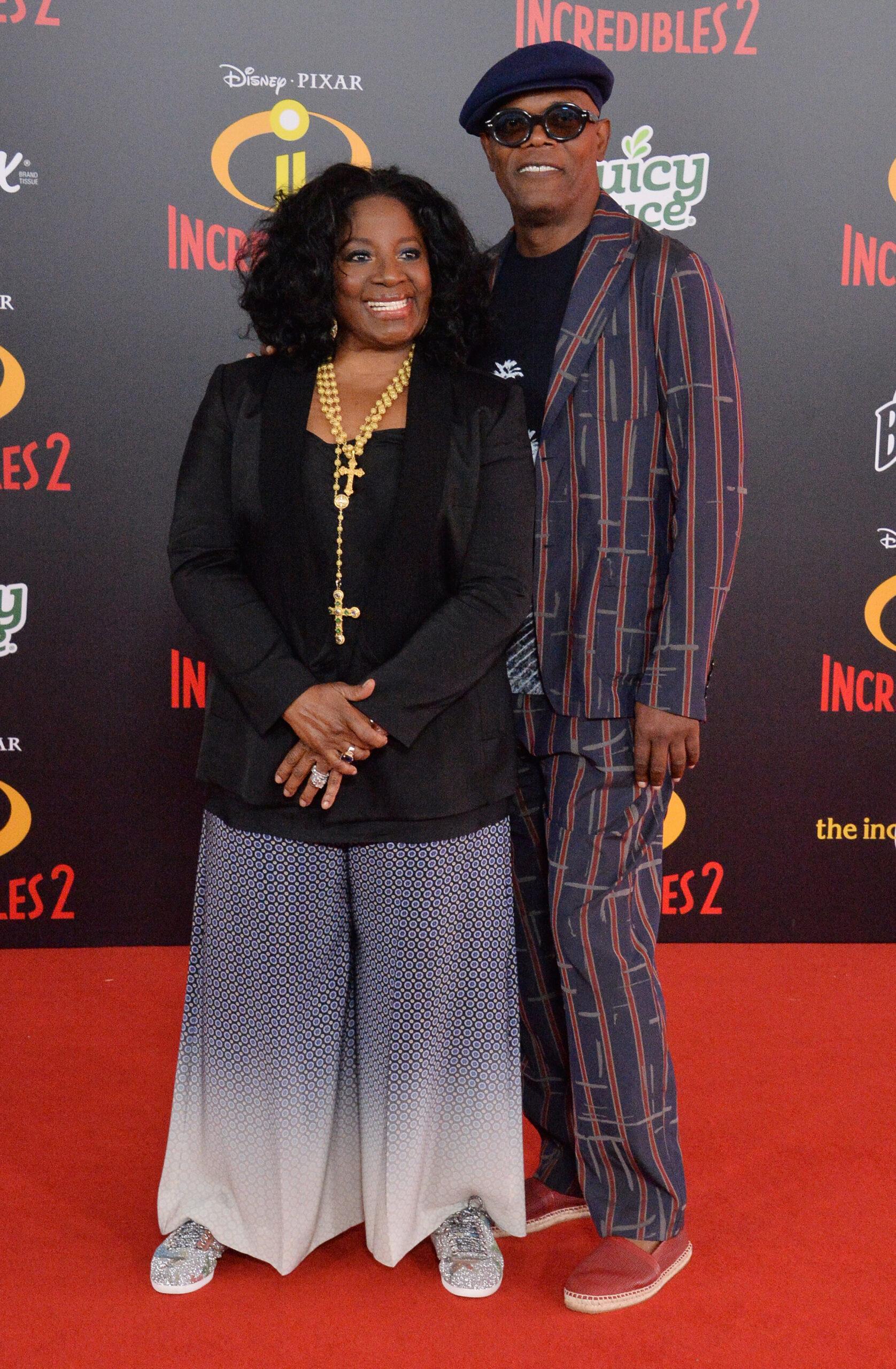 Samuel L. Jackson and LaTanya Richardson attend the "Incredibles 2" premiere in Los Angeles