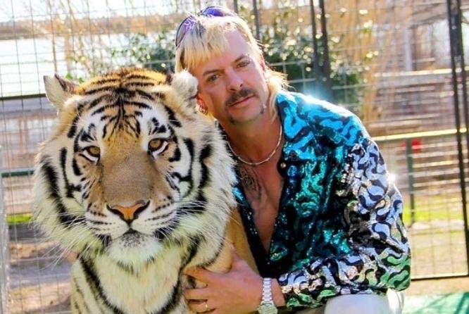 Joe Exotic with a tiger