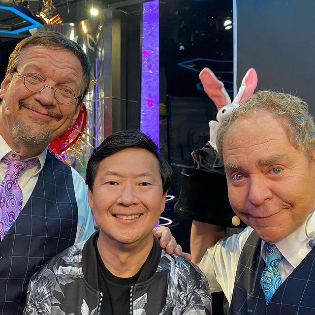 Penn and Teller on "The Masked Singer" with Judge Ken Jeong