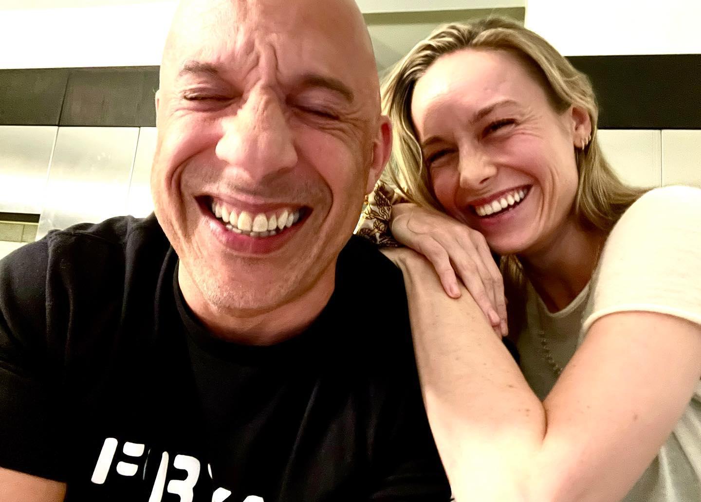Brie Larson and Vin Diesel selfie
