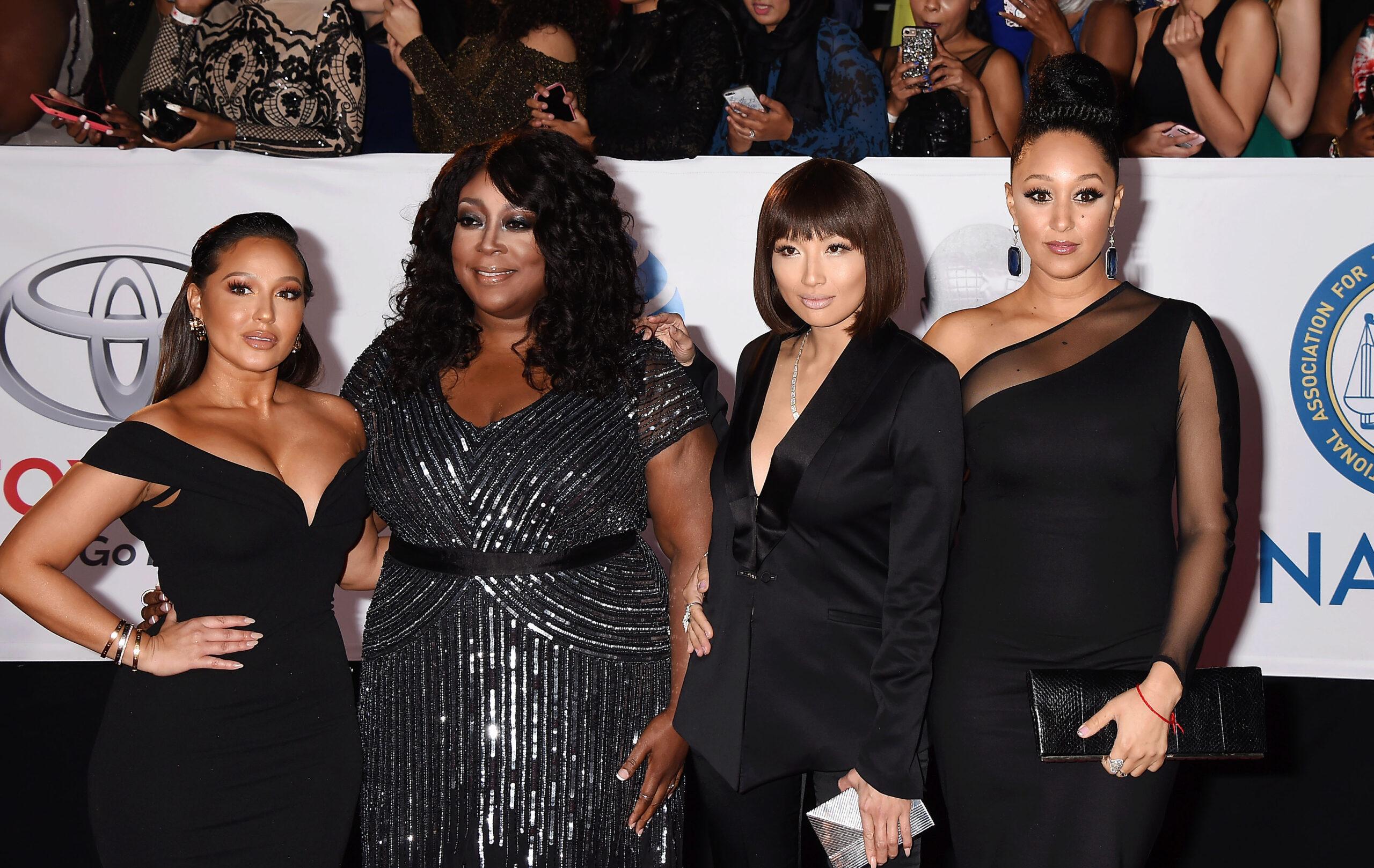 Adrienne Houghton, Loni Love, Jeannie Mai and Tamera Mowry attend the 49th NAACP Image Awards at Pasadena Civic Auditorium on January 15, 2018 in Pasadena, California.