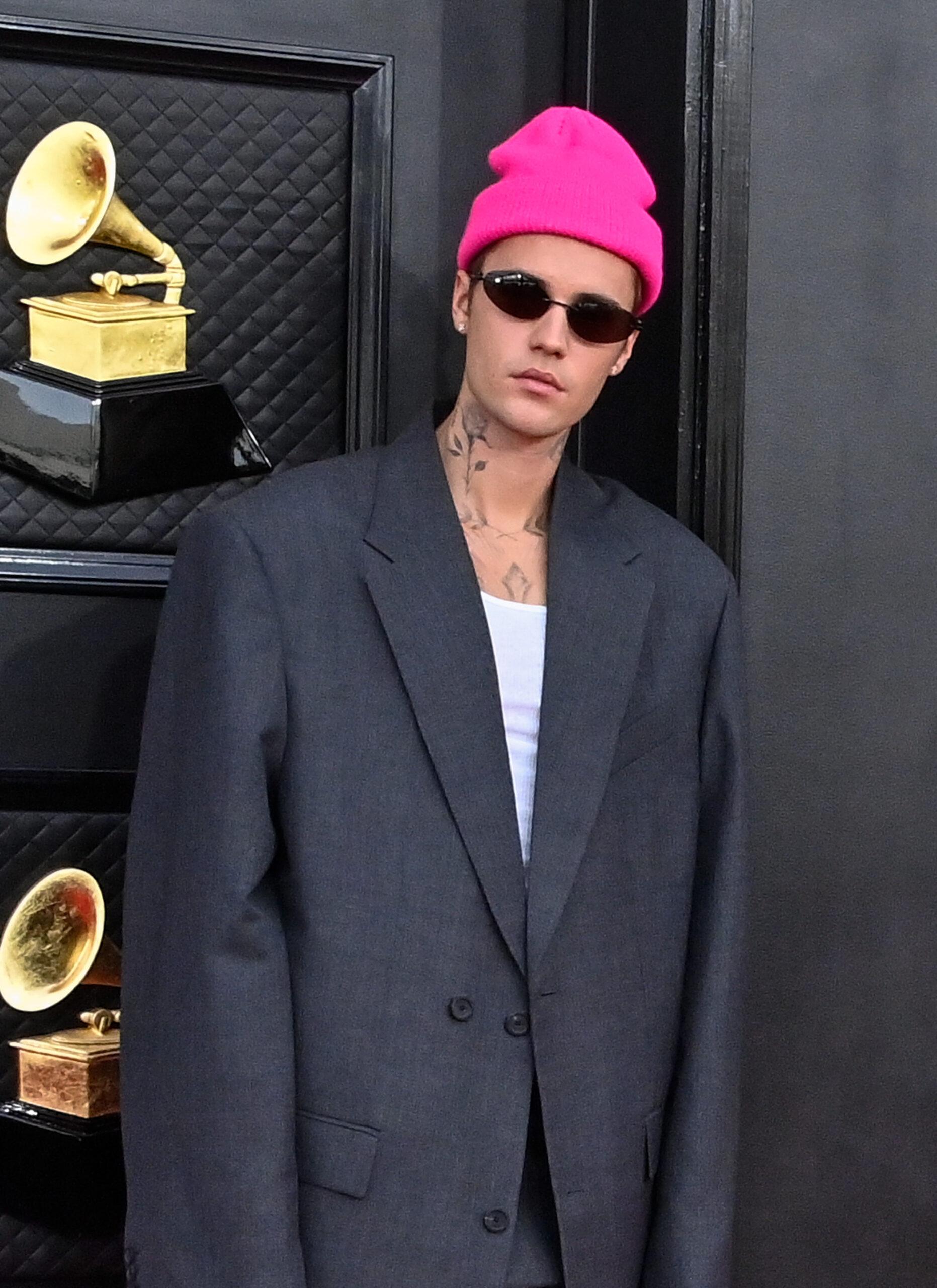 Justin Bieber at the 64th Grammy Awards in Las Vegas