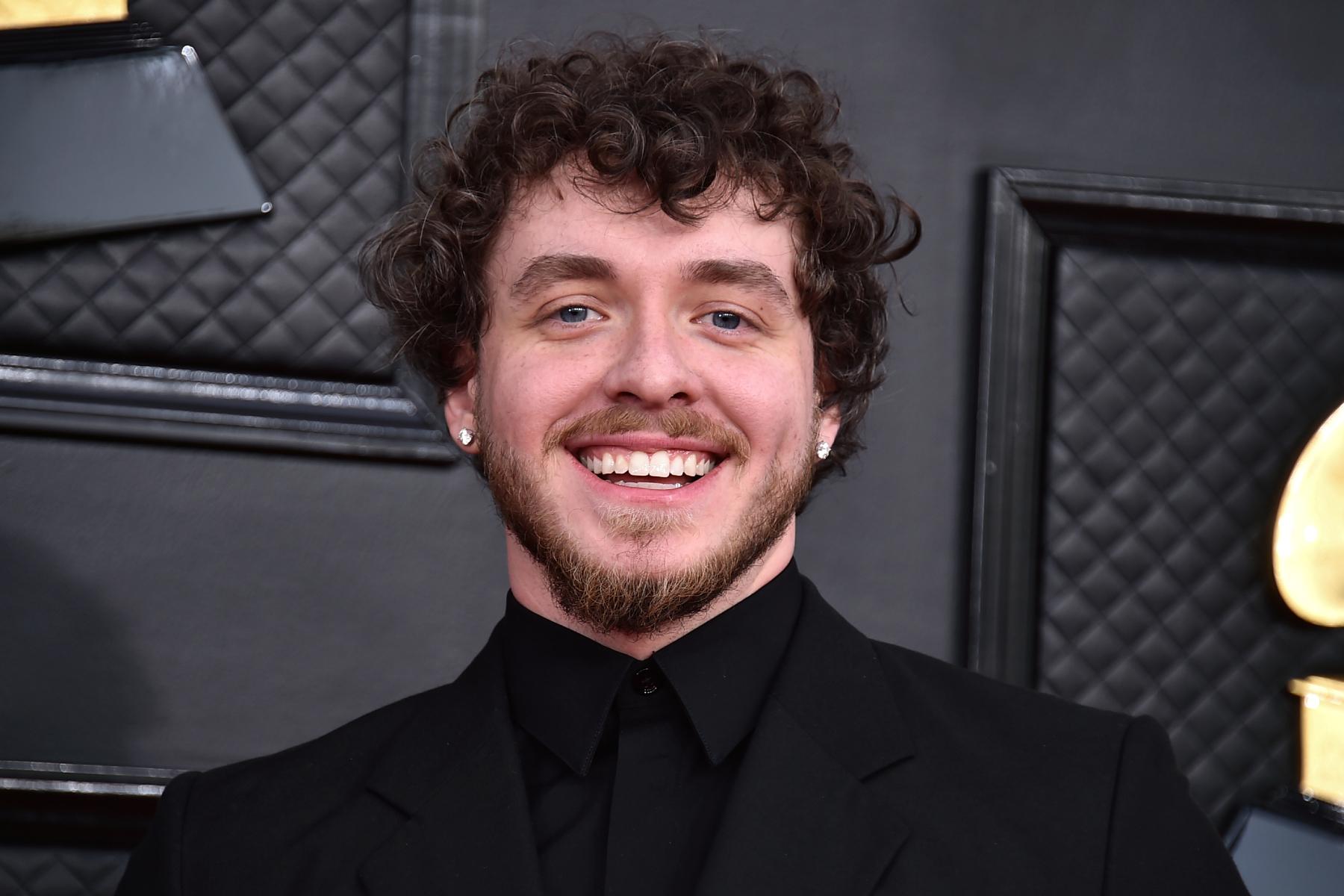 Jack Harlow arrives at the 64th Annual Grammy Awards at the MGM Grand Garden Arena on Sunday, April 3, 2022, in Las Vegas.