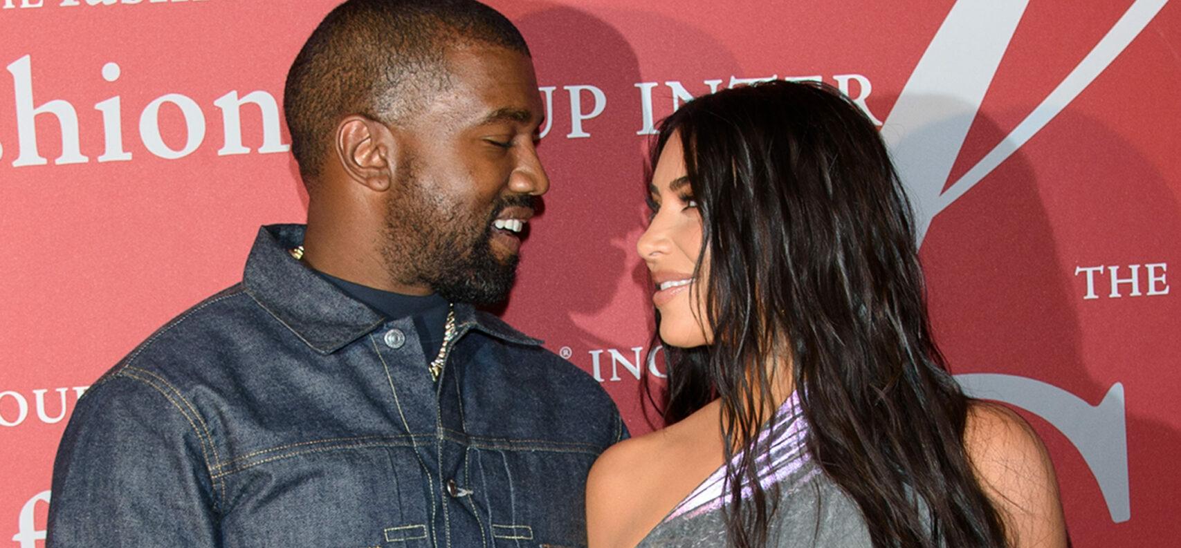 Kim Kardashian & Kanye West Put On Affectionate Display At Son Saint’s Basketball Game