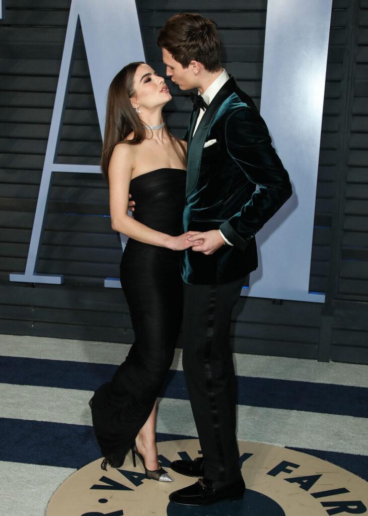 BEVERLY HILLS, LOS ANGELES, CA, USA - MARCH 04: 2018 Vanity Fair Oscar Party held at the Wallis Annenberg Center for the Performing Arts on March 4, 2018 in Beverly Hills, Los Angeles, California, United States. 04 Mar 2018 Pictured: Violetta Komyshan, Ansel Elgort. Photo credit: Xavier Collin/Image Press Agency / MEGA TheMegaAgency.com +1 888 505 6342 (Mega Agency TagID: MEGA176690_030.jpg) [Photo via Mega Agency]