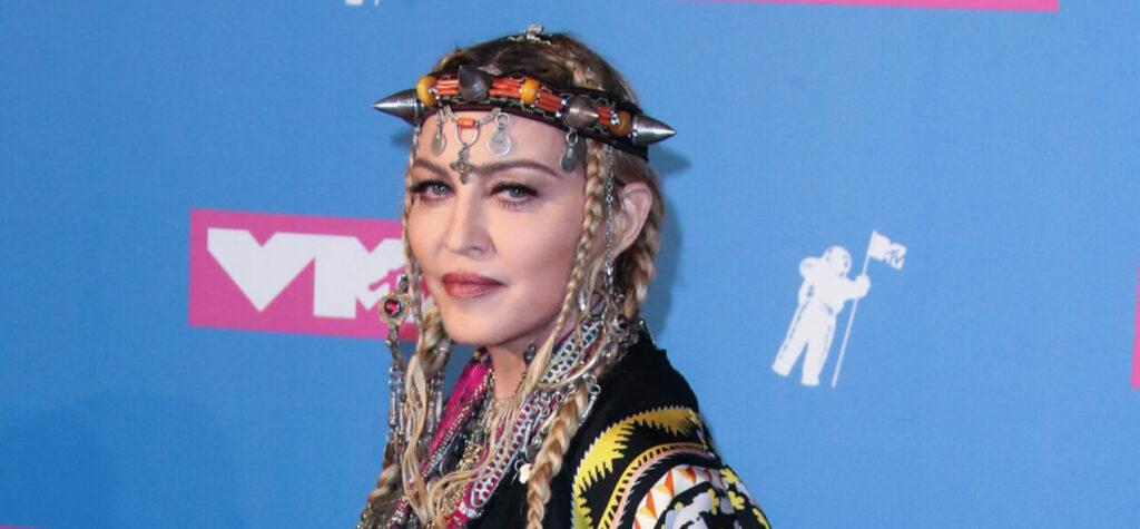 Singer Madonna poses backstage during the 2018 MTV Video Music Awards held at the Radio City Music Hall on August 20, 2018 in Manhattan, New York City, New York, United States. 20 Aug 2018