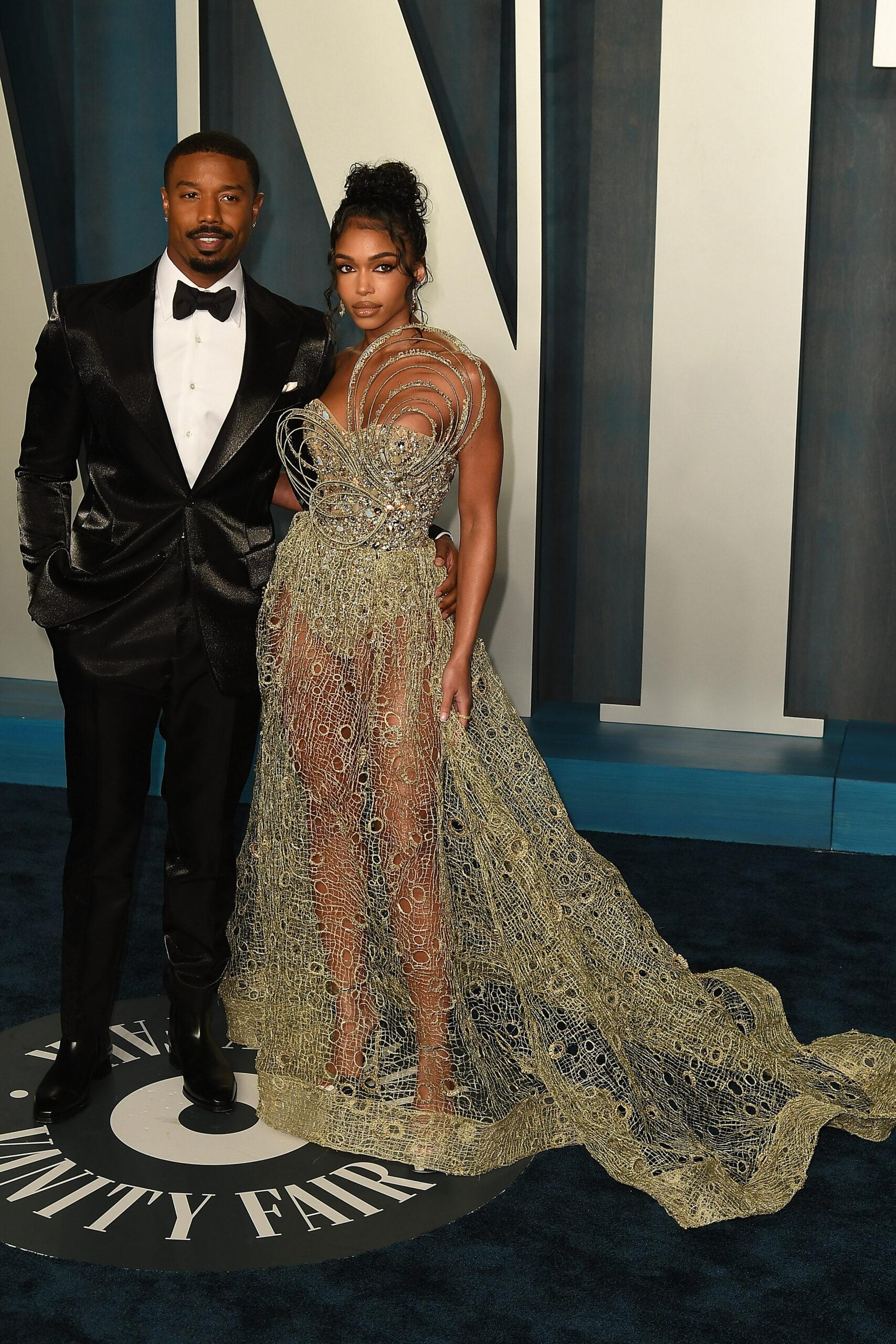 Lori Harvey and Michael B. Jordan at 2022 Vanity Fair Oscar Party