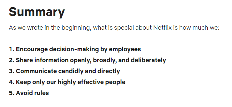 Screenshot from Netflix memo