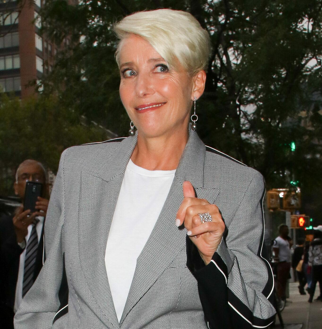 Emma Thompson seen leaving her Hotel