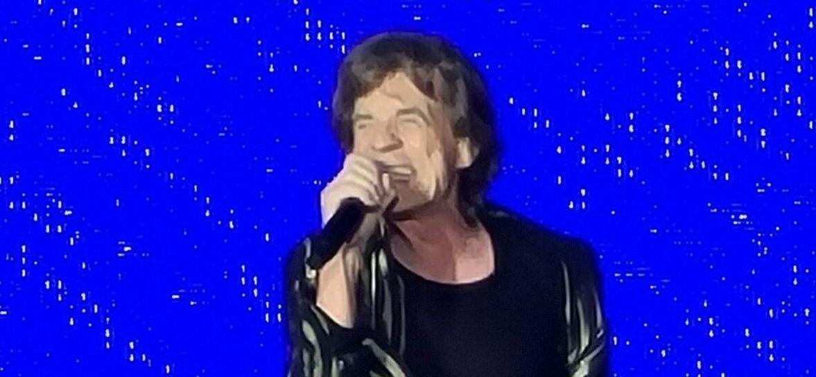 Mick Jagger struts on stage during 1st concert after retiring hit song Brown Sugar as they play Sofi stadium for very 1st ever sold out concert in the new stadium