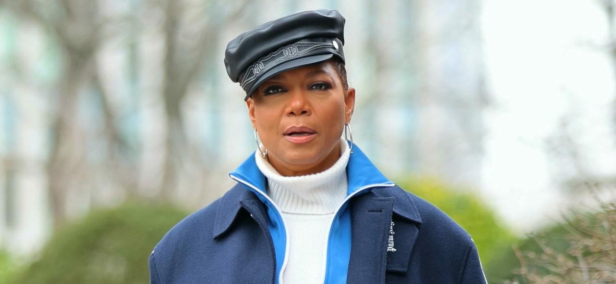 Queen Latifah on set