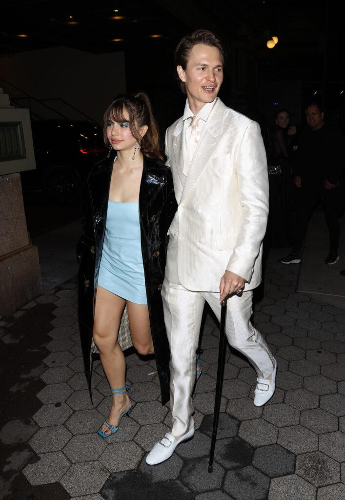 Ansel Elgort and his girlfriend arrive at the casa Cipriani Met Gala after-party