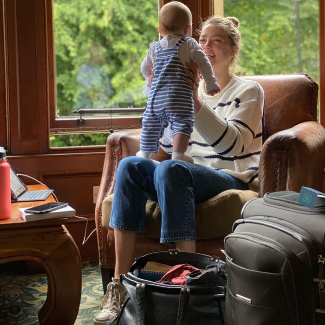 Amber Heard and her daughter Oonagh Paige