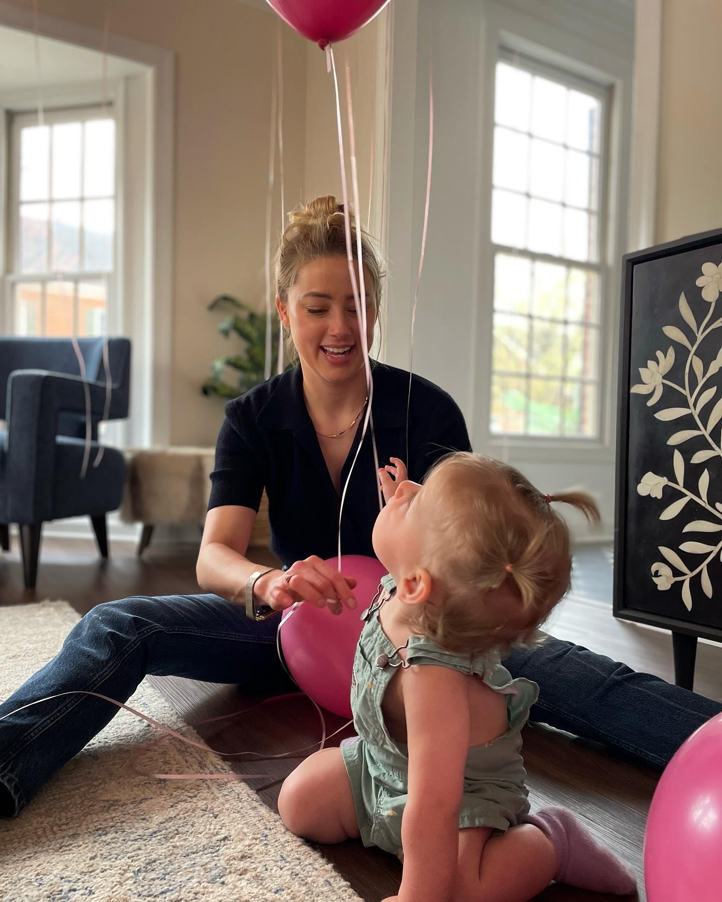 Amber Heard and her daughter Oonagh Paige