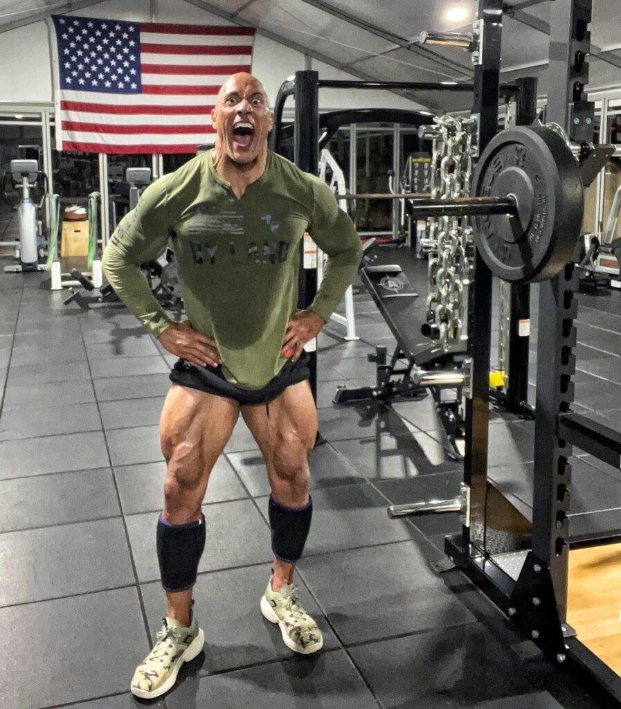 Dwayne Johnson is back to leg training post Father's Day mush