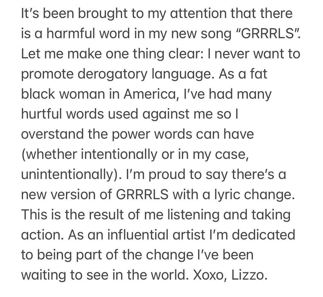 Lizzo responds to backlash