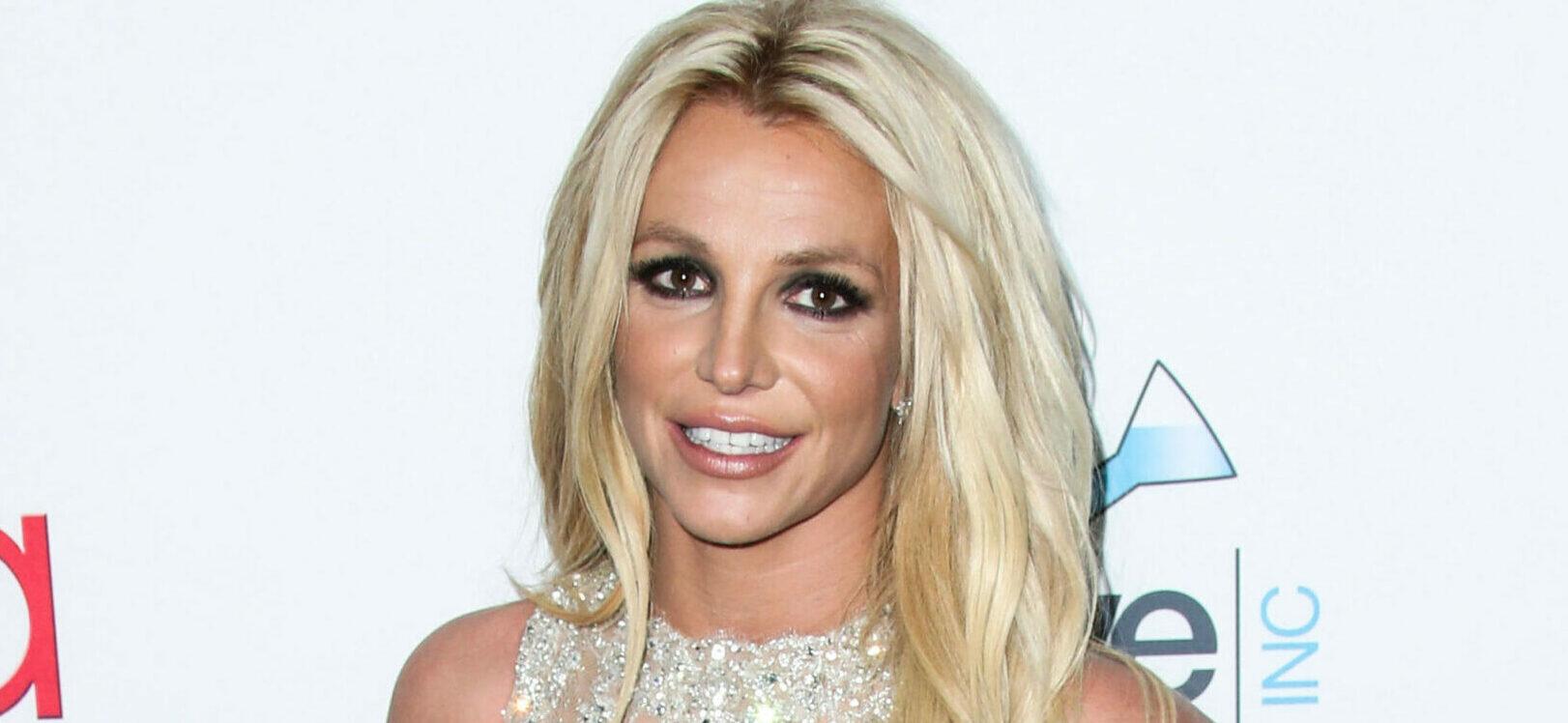 Britney Spears Flaunts Her Chest In Her Barely There Dress