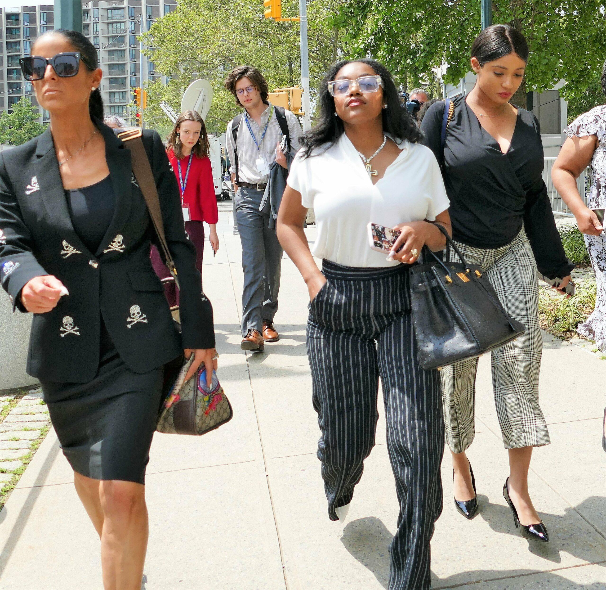 Azriel Clary and Joycelyn Savage leave court for lunch