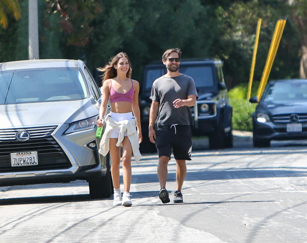 Tobey Maguire and Tatiana Dieteman out and about