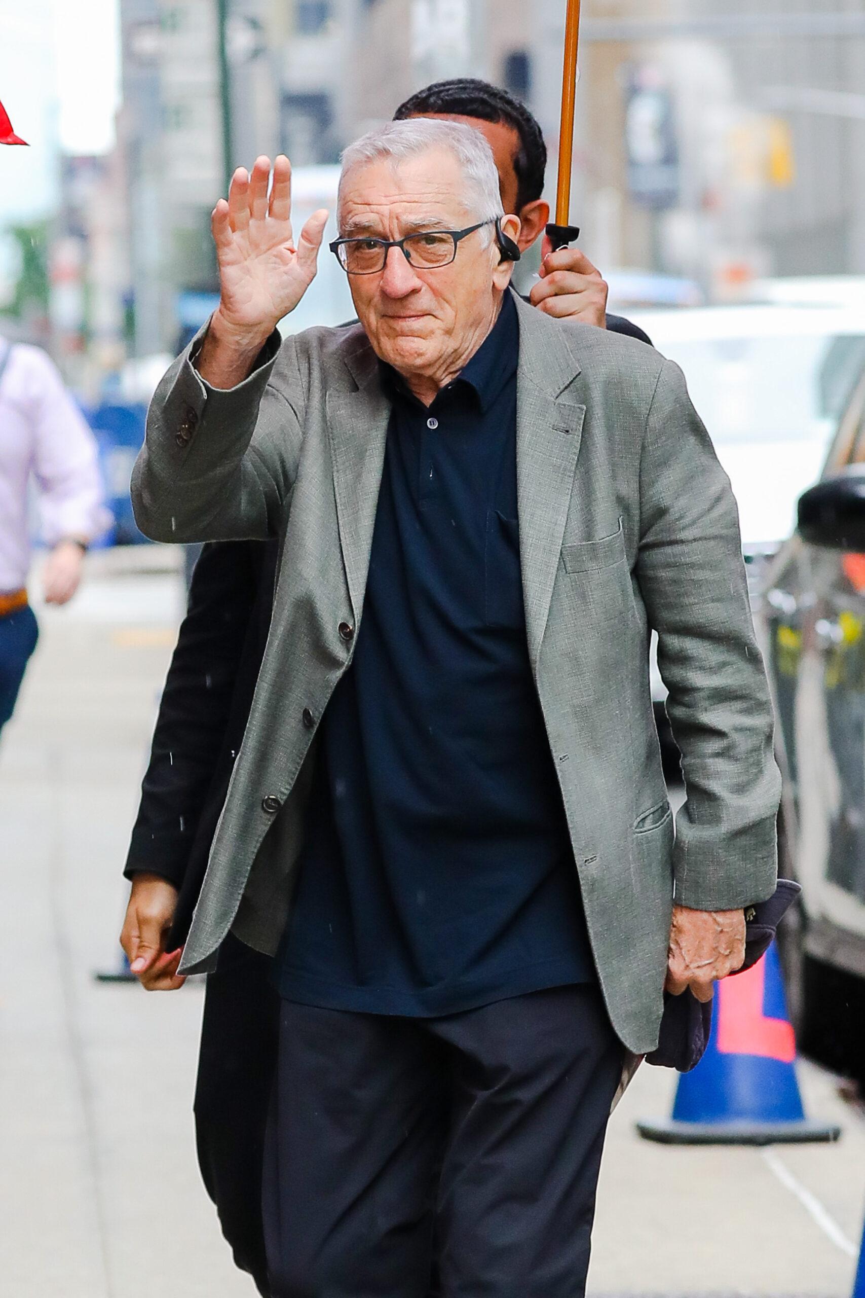 Robert De Niro was spotted arriving at The Late Show With Stephen Colbert in New York City