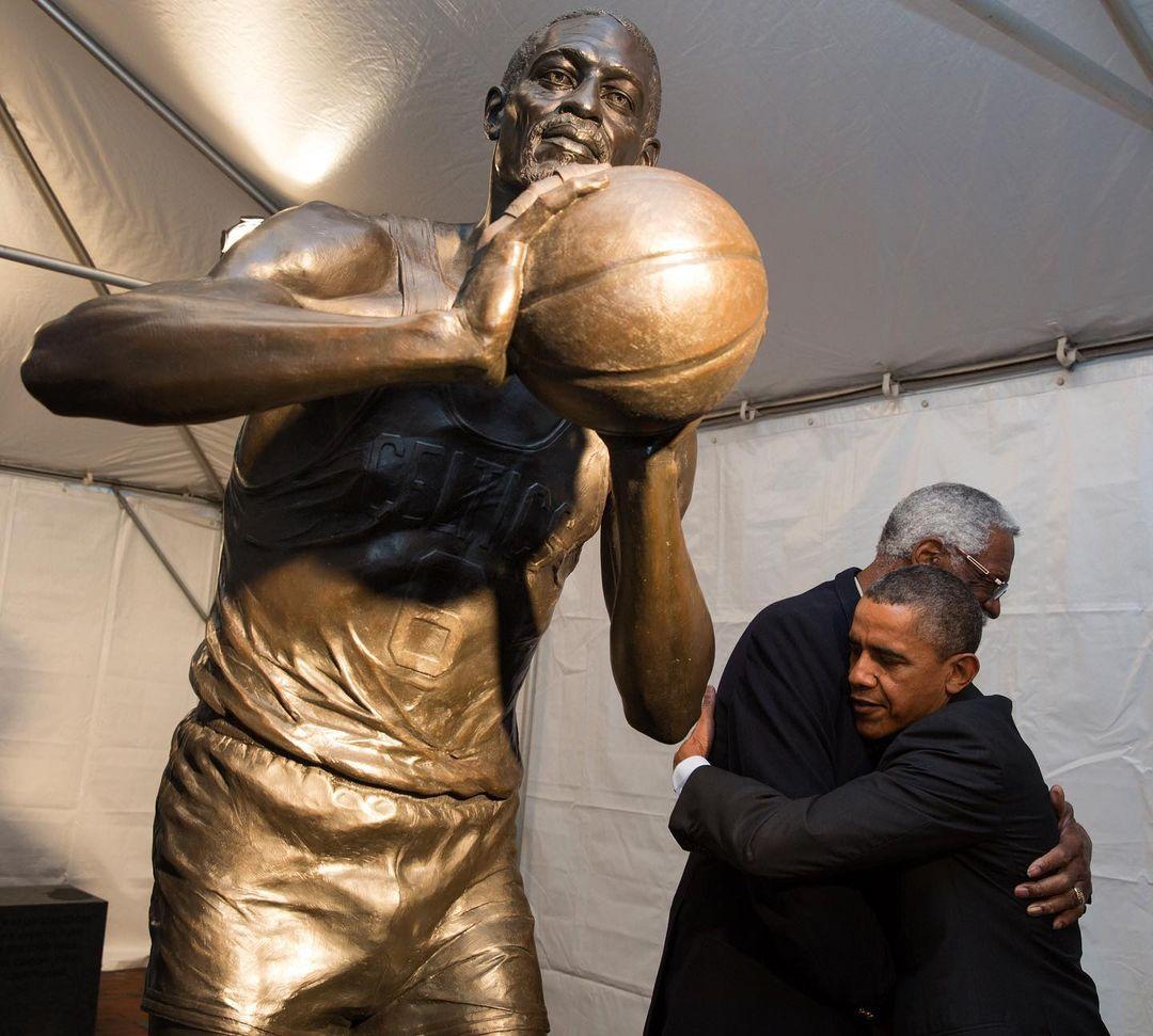 Barack Obama and Bill Russell