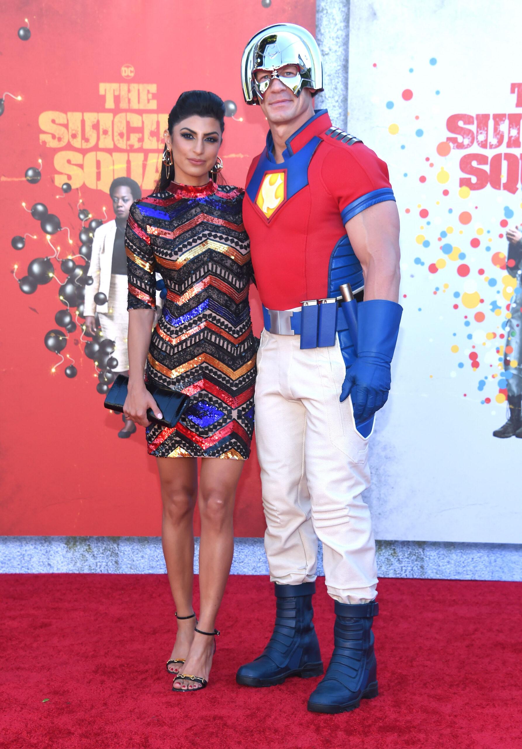 Shay Shariatzadeh and John Cena at 'The Suicide Squad' Premiere