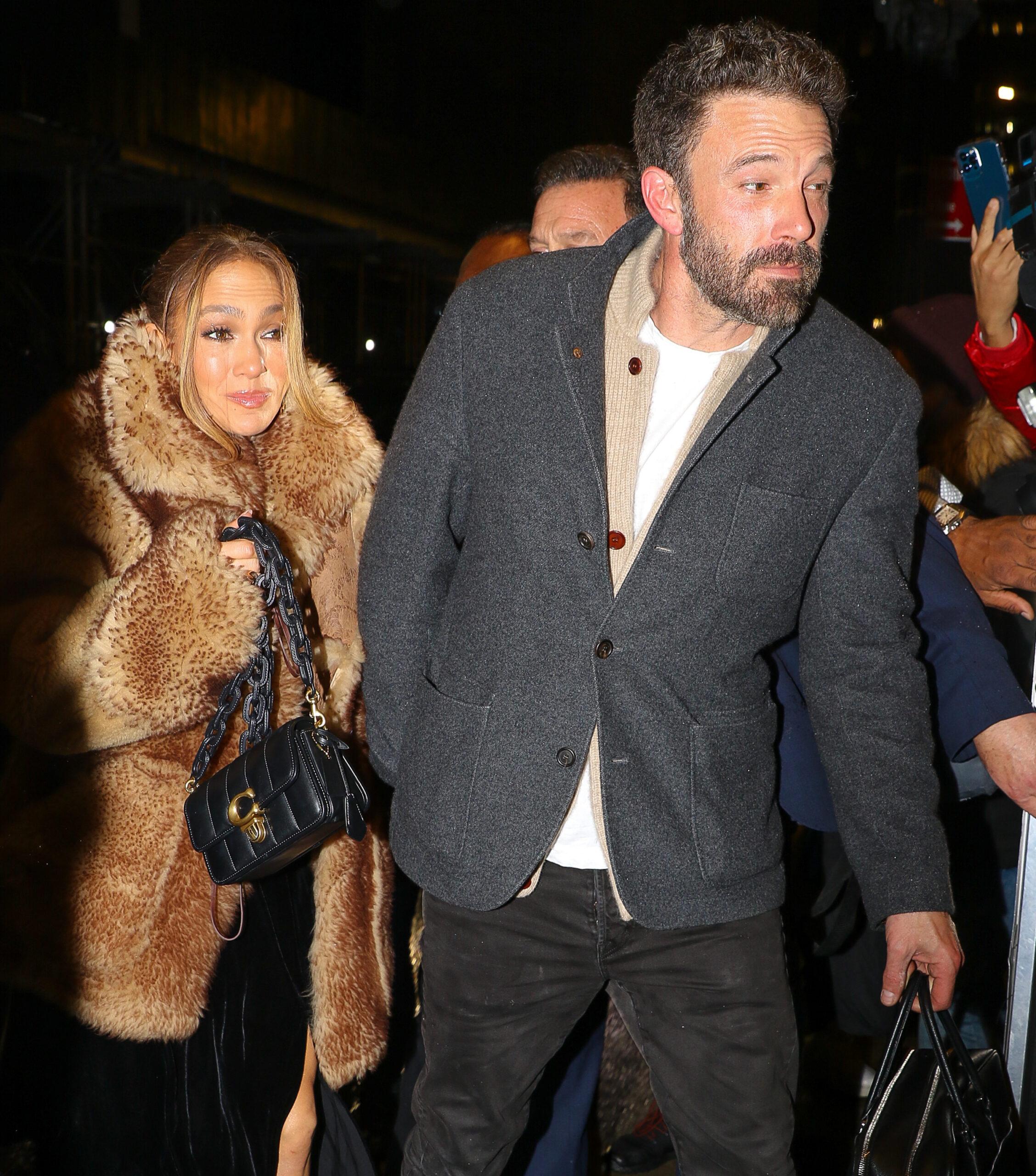 Jennifer Lopez and Ben Affleck at their hotel in New York City