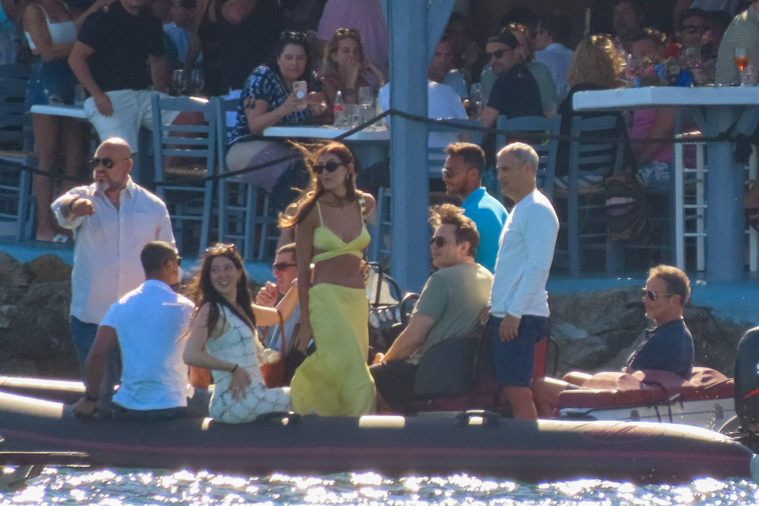 Elon Musk seen with friends on a speedboat in Mykonos, Greece